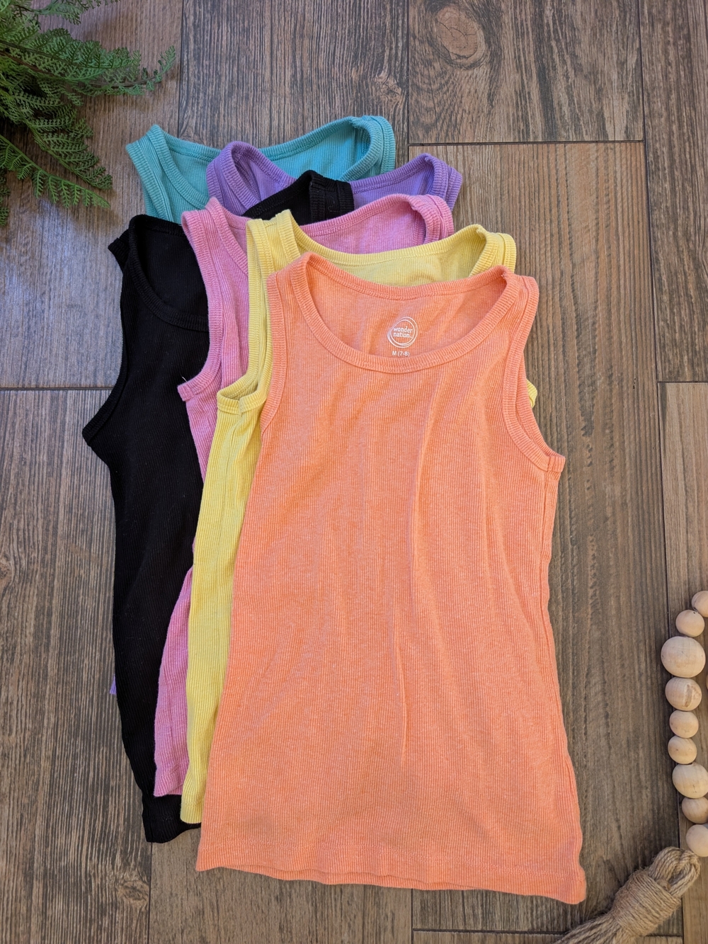 Wonder Nation Girls' Ribbed Tank Top (6 Shirt Multi-Pack)